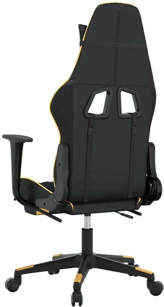 vidaXL Gaming-Stuhl mit Fußstütze Kunstleder (3143764-3143774)schwarz/gold (3143766) vidaXL Gaming-Stuhl mit Fußstütze Kunstleder (3143764-3143774)