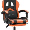 vidaXL Gaming-Stuhl mit Fußstütze und Massagefunktion Kunstleder (349603-349614)schwarz/orange (349609) vidaXL Gaming-Stuhl mit Fußstütze und Massagefunktion Kunstleder (349603-349614)