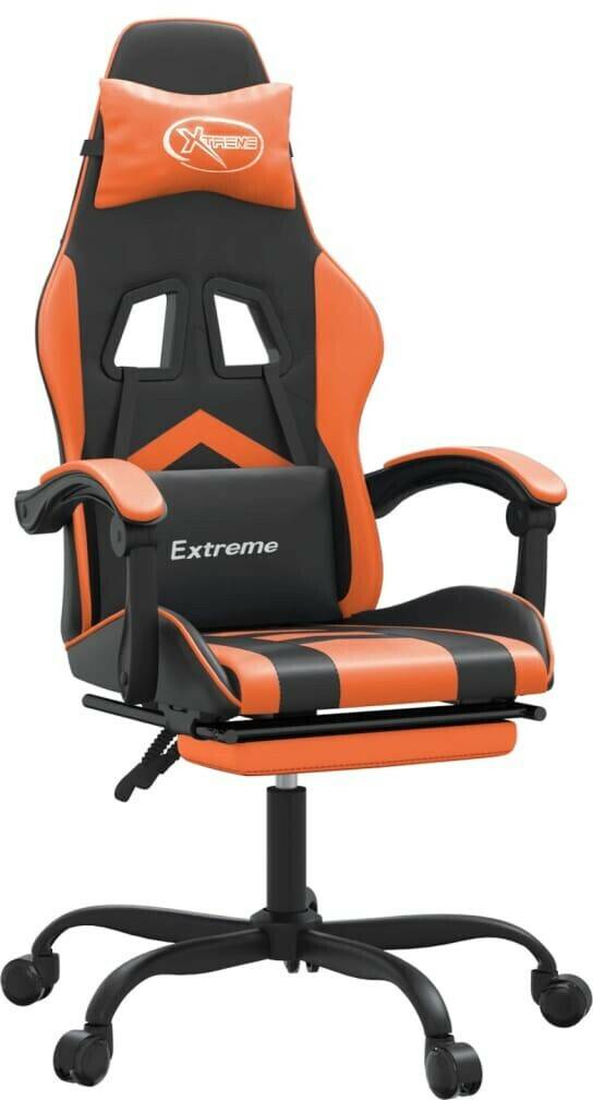 vidaXL Gaming-Stuhl mit Fußstütze und Massagefunktion Kunstleder (349603-349614)schwarz/orange (349609) vidaXL Gaming-Stuhl mit Fußstütze und Massagefunktion Kunstleder (349603-349614)