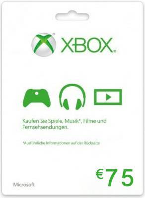 Microsoft Xbox Live Guthaben (Euro)75 Euro Microsoft Xbox Live Guthaben (Euro)